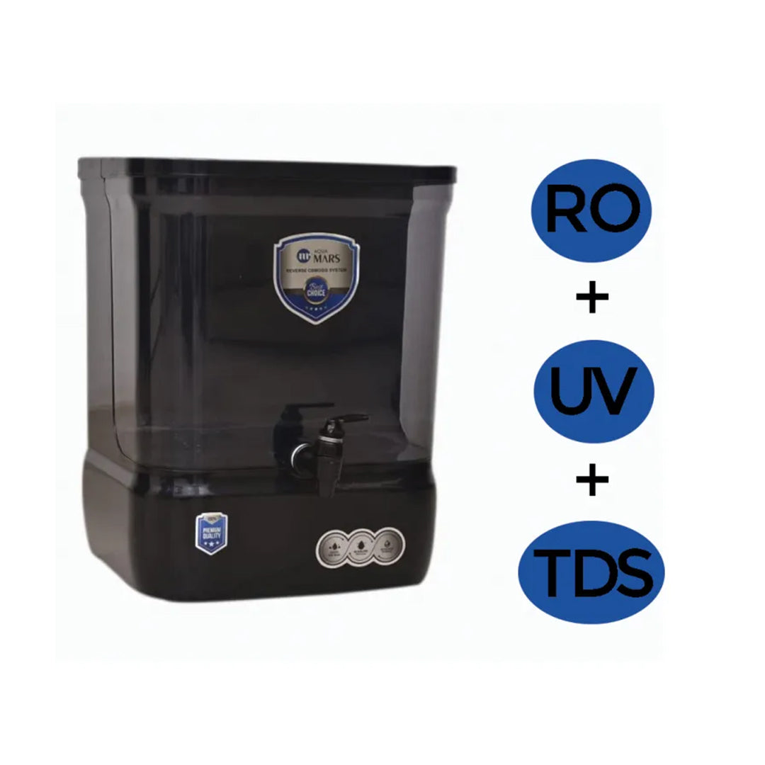 Aqua Mars RO+UV+TDS Water Purifier Premium Metallic Black (9L)