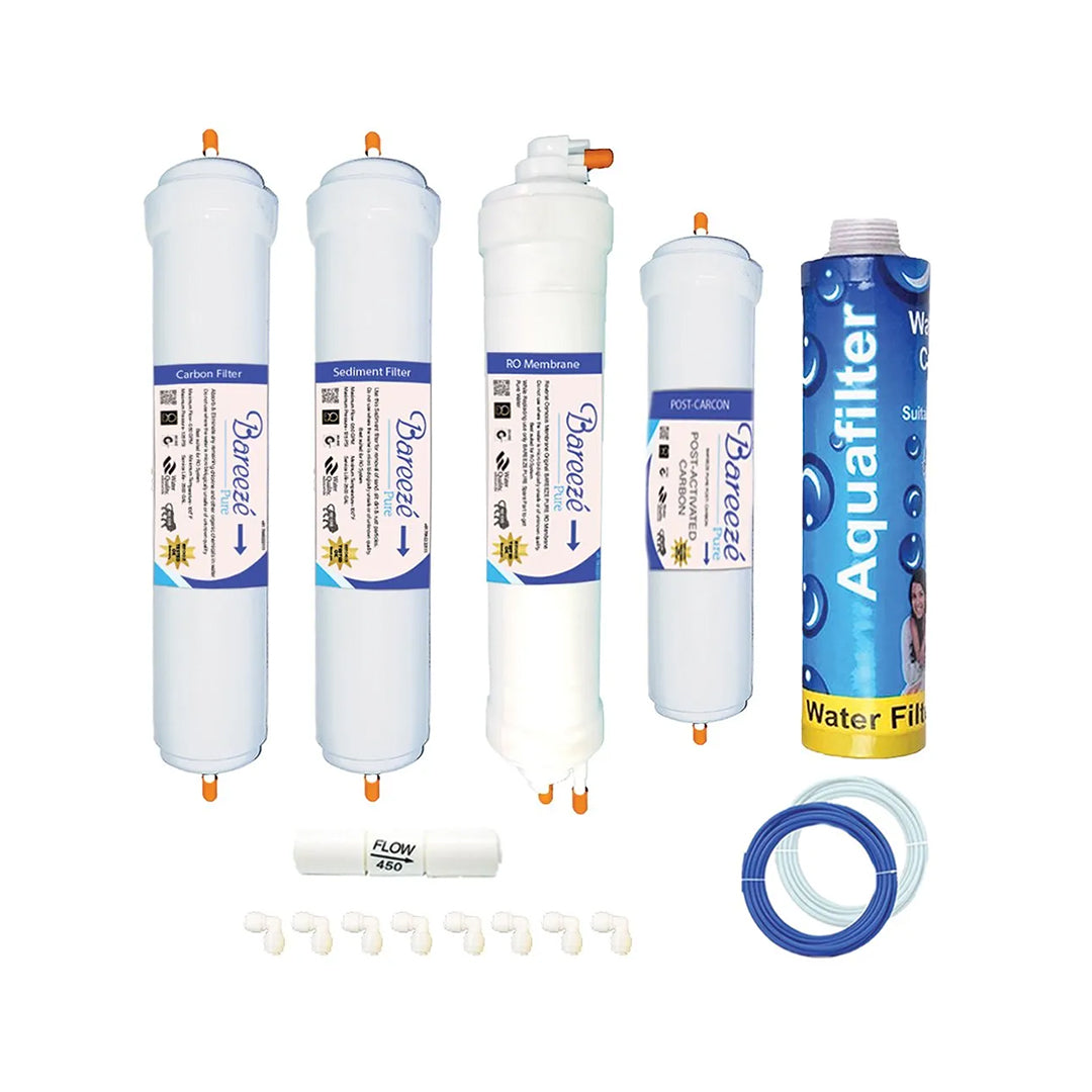 Bareeze Pure Filter Kit for Aquaguard Reviva RO Water Purifier One Year RO Filter Cartridge Kit