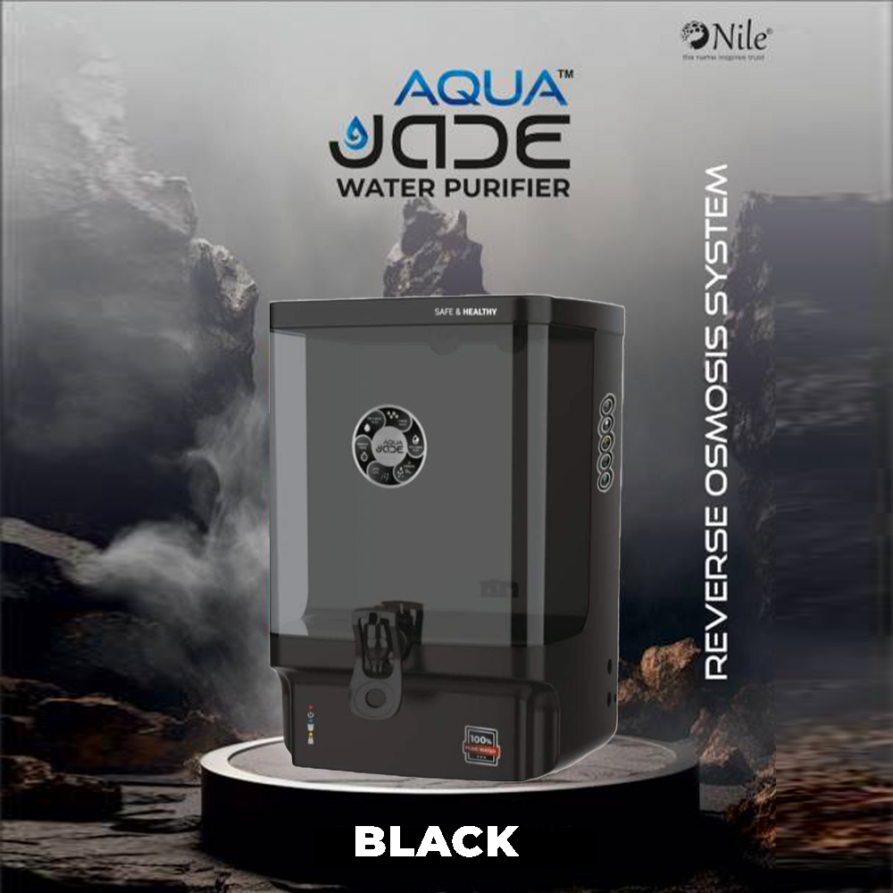 Aqua JADE RO+UV+TDS+Alkaline+Copper Water Purifier Premium Metallic Black – 10L Advanced Purification for Healthier Water