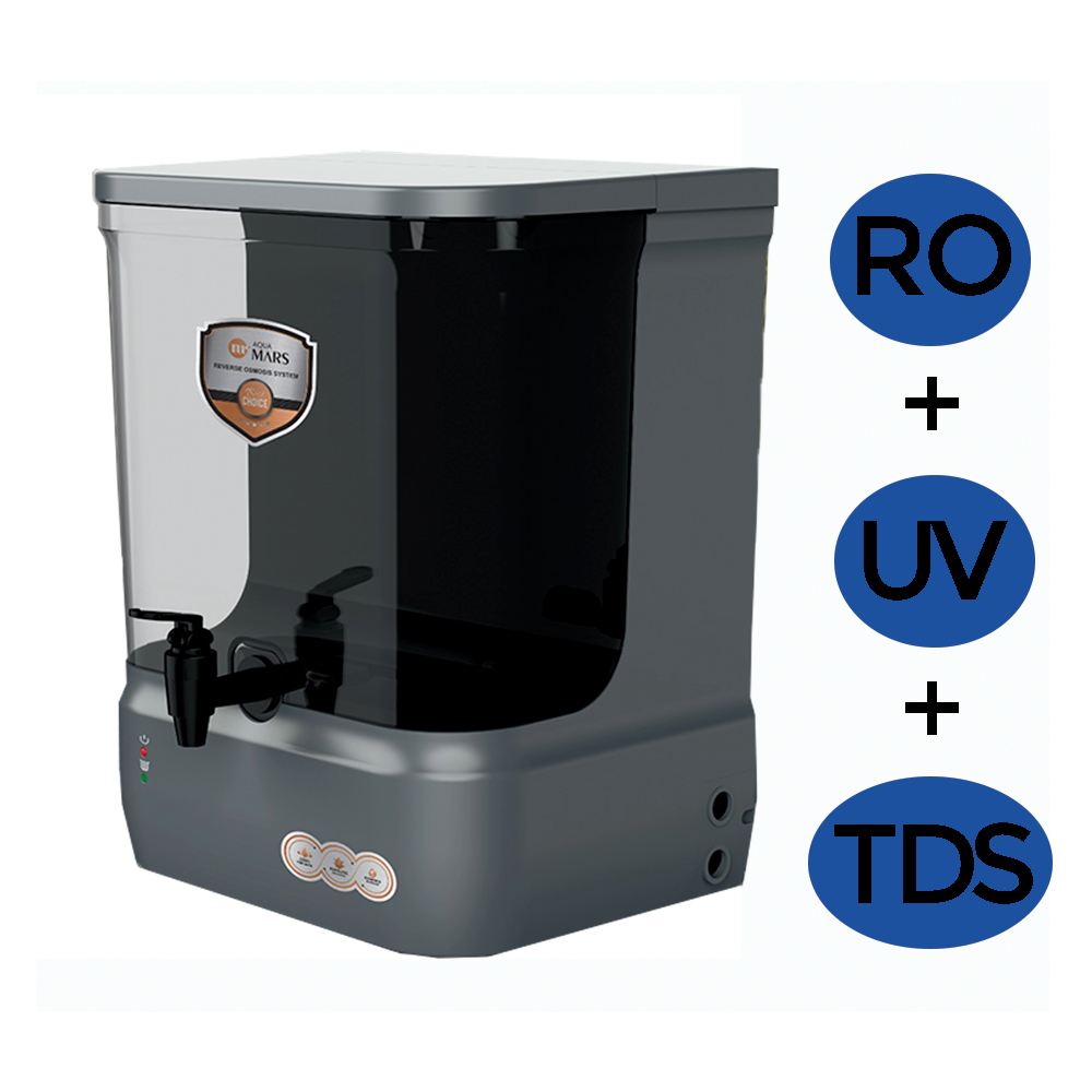Aqua Mars RO+UV+TDS Water Purifier Premium Metallic Gray (9L)