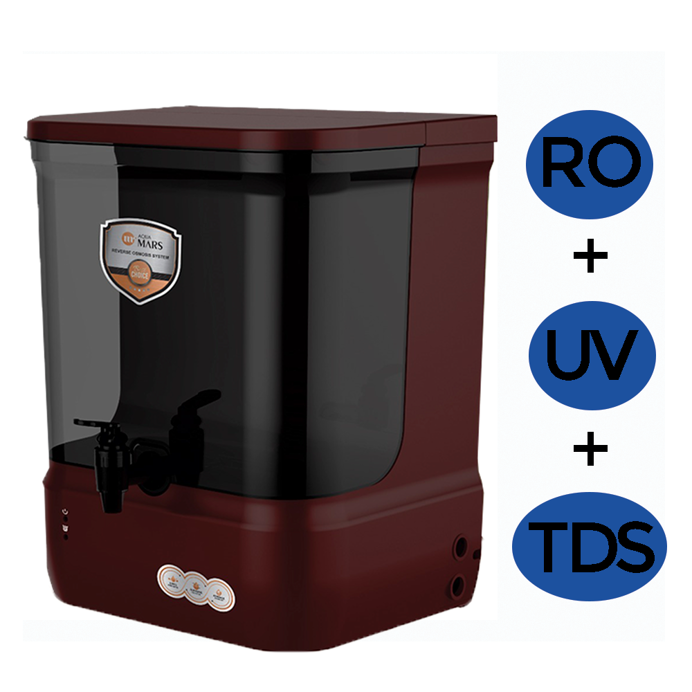 Aqua Mars RO+UV+TDS Water Purifier Premium Metallic Cherry Red (9L)