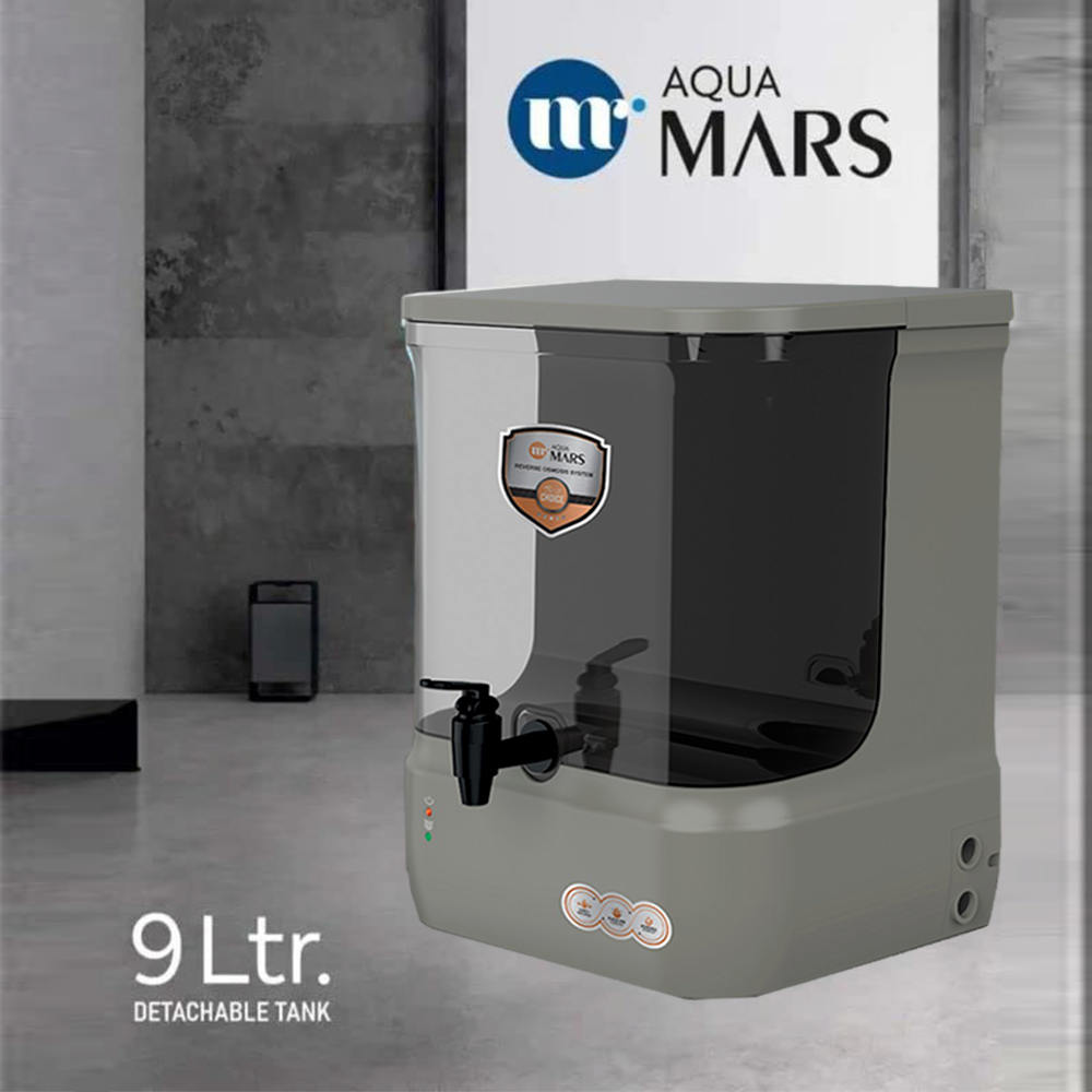 Aqua Mars RO+UV+TDS Water Purifier Premium Metallic Stone Badge (9L)