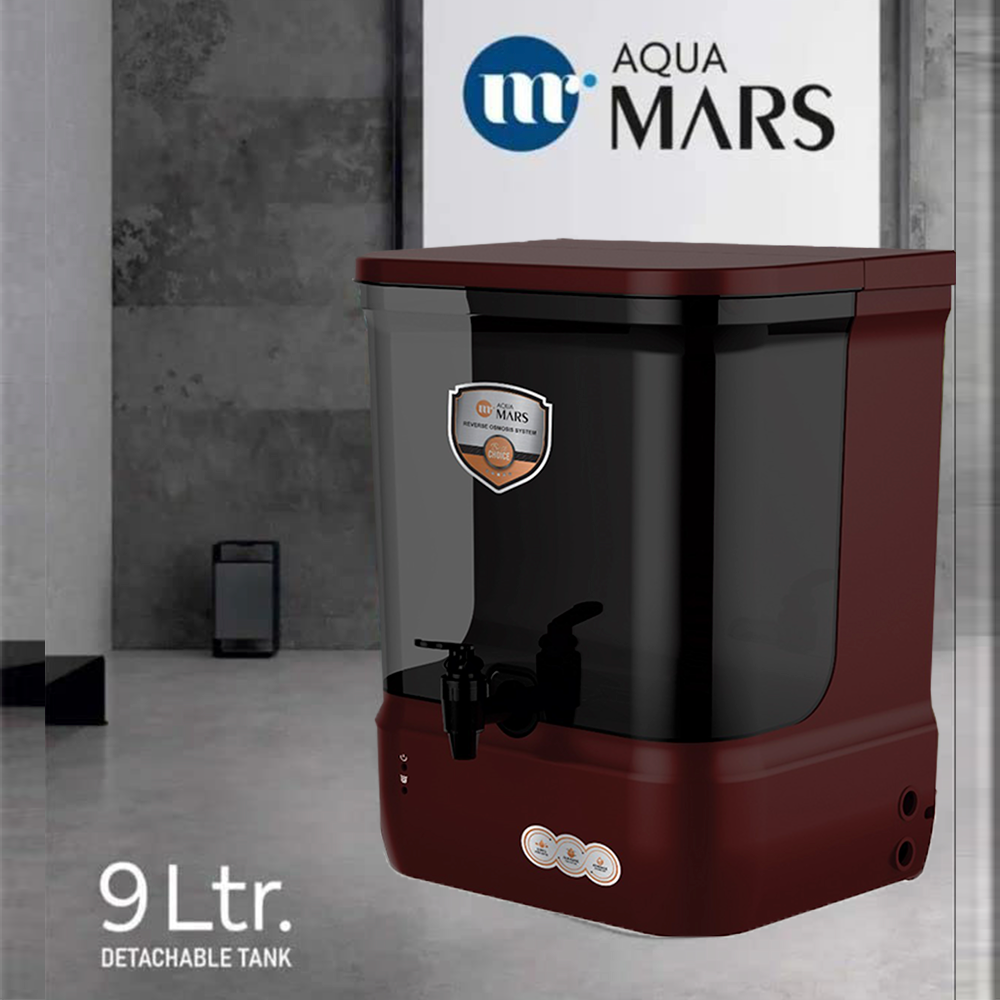 Aqua Mars RO+UV+TDS Water Purifier Premium Metallic Cherry Red (9L)