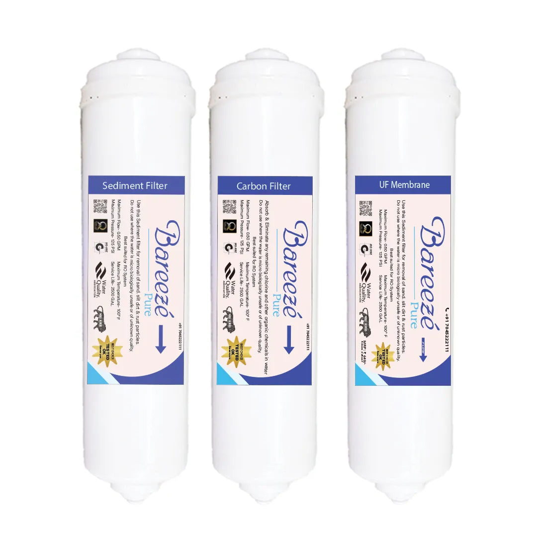 Bareeze Pure Filter Kit for Kent Elegant Lite RO+UF Water Purifier