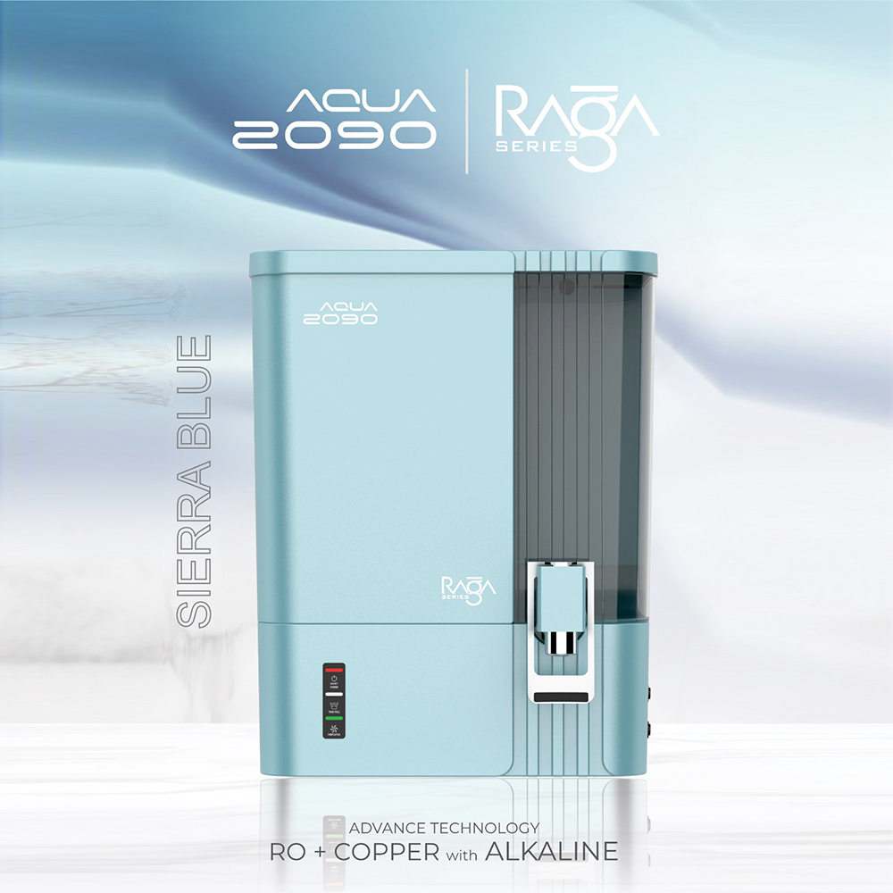 Aqua 2090 Raga Series RO+UV+TDS+Alkaline+Copper Water Purifier – Premium Metallic Sierra Blue