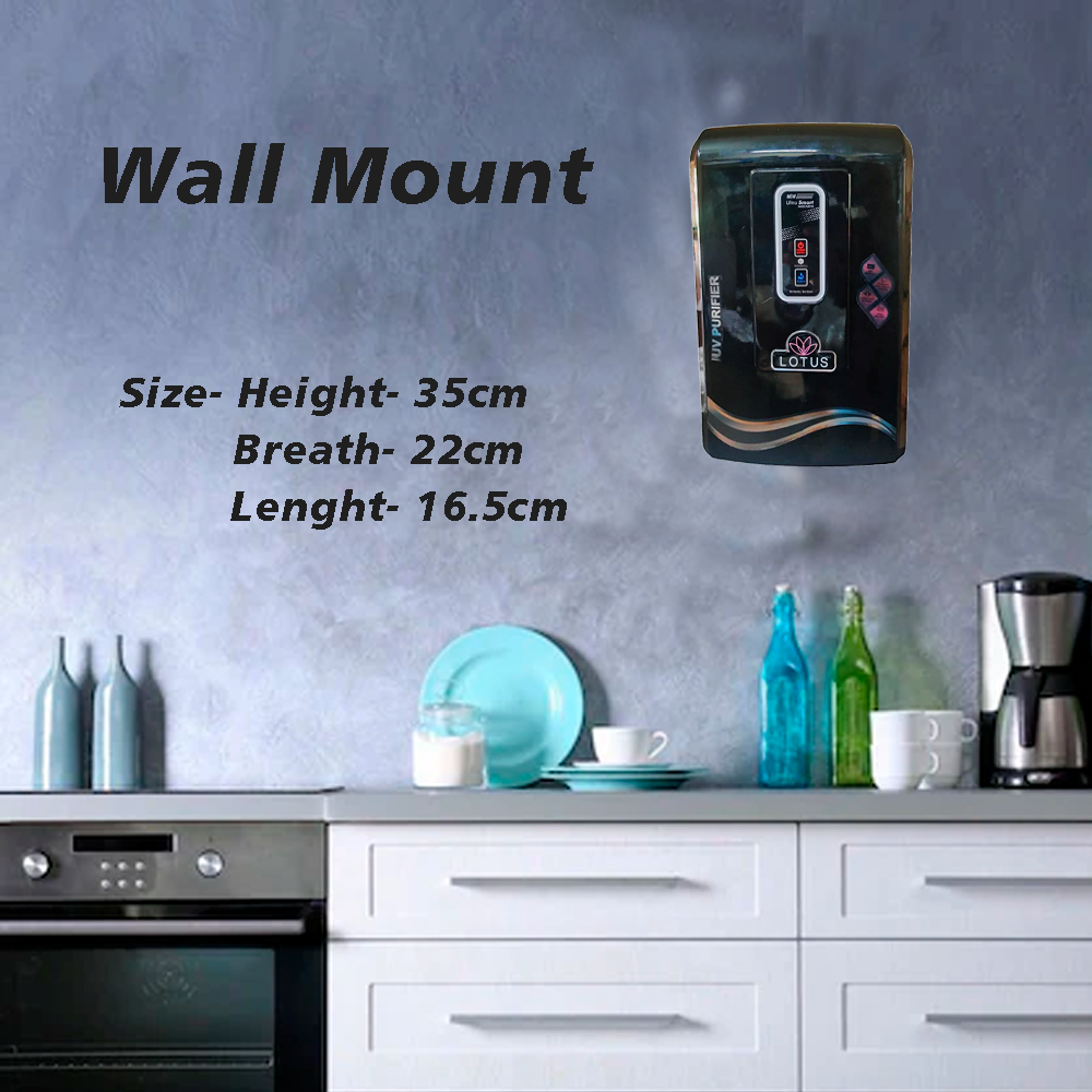 Aqua Product Lotus Water Purifier UV+Alkaline Premium Metallic Black Suitable For Corporation Water Works upto 200tds Non-Storage Water Purifier