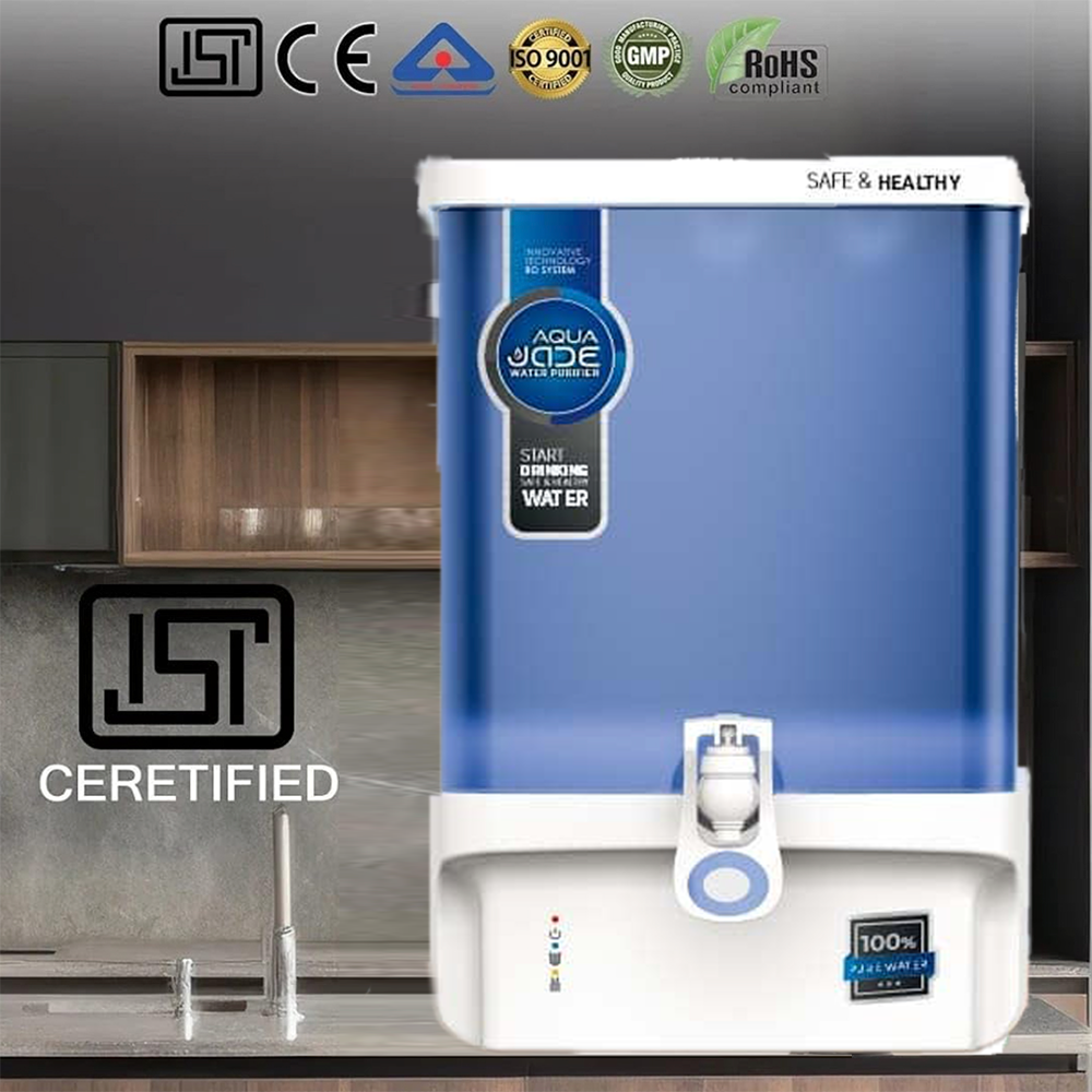 Aqua JADE RO+UV+TDS+Alkaline+Copper Water Purifier Premium Metallic Blue – 10L Advanced Purification for Healthier Water
