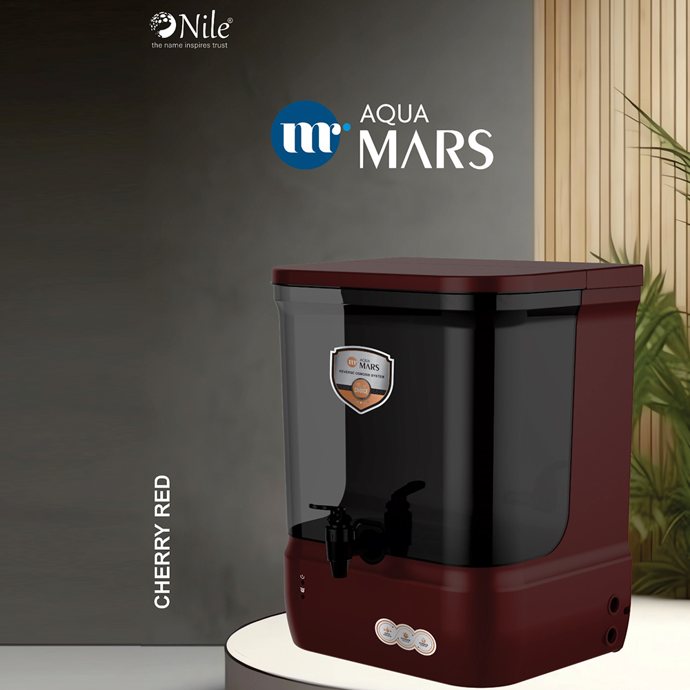 Aqua Mars RO+UV+TDS Water Purifier Premium Metallic Cherry Red (9L)