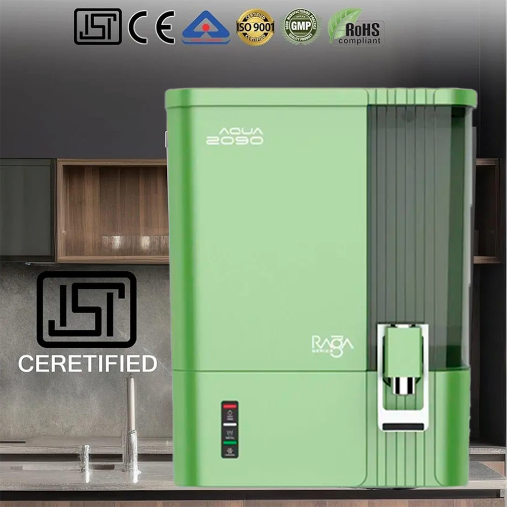 Aqua 2090 Raga Series RO+UV+TDS+Alkaline+Copper Water Purifier – Premium Metallic Rolex Green