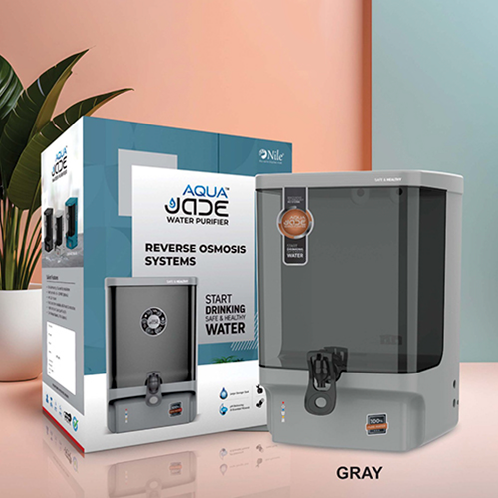 Aqua JADE RO+UV+TDS+Alkaline+Copper Water Purifier Premium Metallic Grey – 10L Advanced Purification for Healthier Water