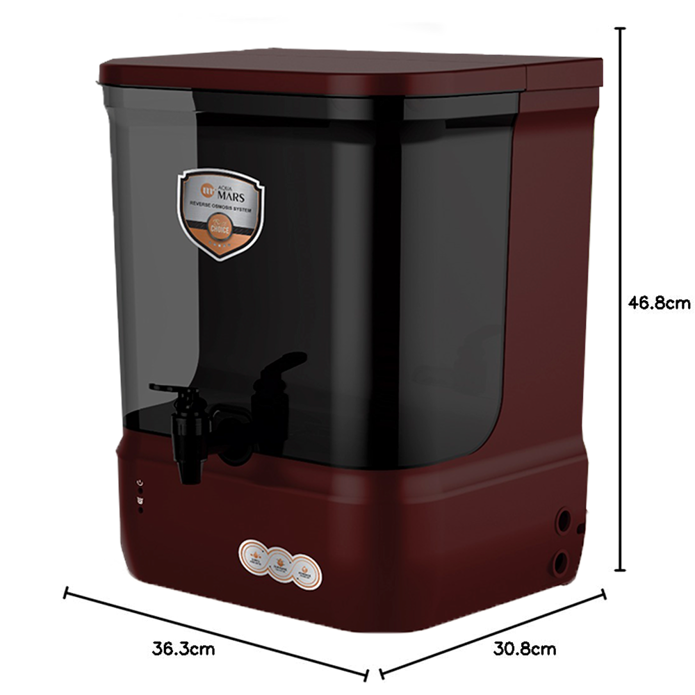 Aqua Mars RO+UV+TDS Water Purifier Premium Metallic Cherry Red (9L)