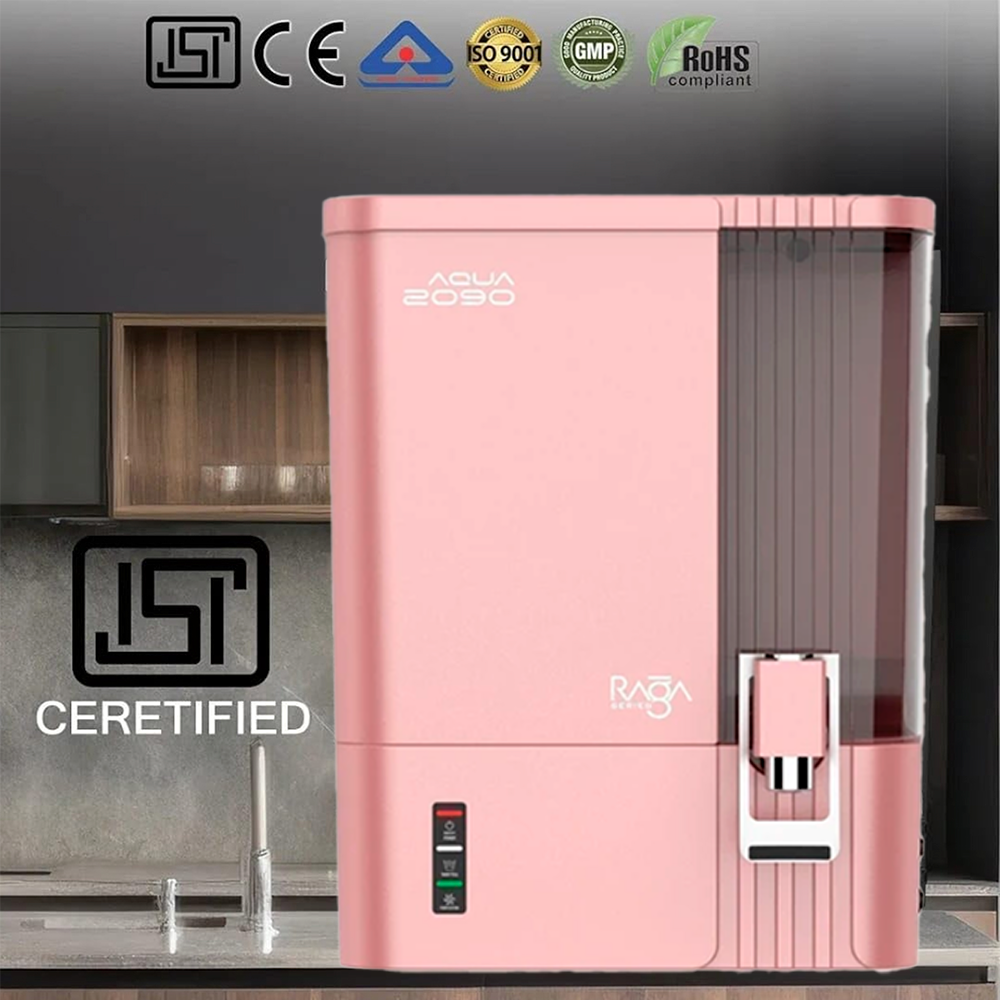 Aqua 2090 Raga Series RO+UV+TDS+Alkaline+Copper Water Purifier – Premium Metallic Ruby Pink