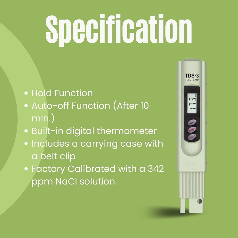 TDS-3 Handheld TDS Meter with Carrying Case