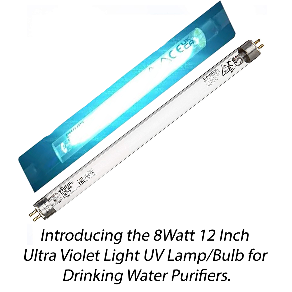 Philips TUV 8W 12"Inch UV Lamp for RO UV Water purifier of Livpure, Havells, Aquaguard, Aquasure, Hindware, Faber etc, 1 Piece (TUV 8 Watt G8)