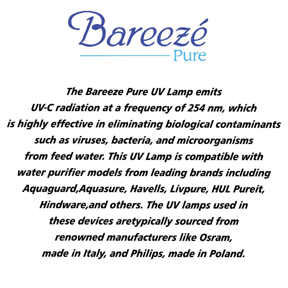 Philips TUV 11W 8"Inch UV Lamp for RO UV Water purifier of Livpure, Havells, Aquaguard, Aquasure, Hindware, Faber etc, 1 Piece (TUV 11 Watt G11)