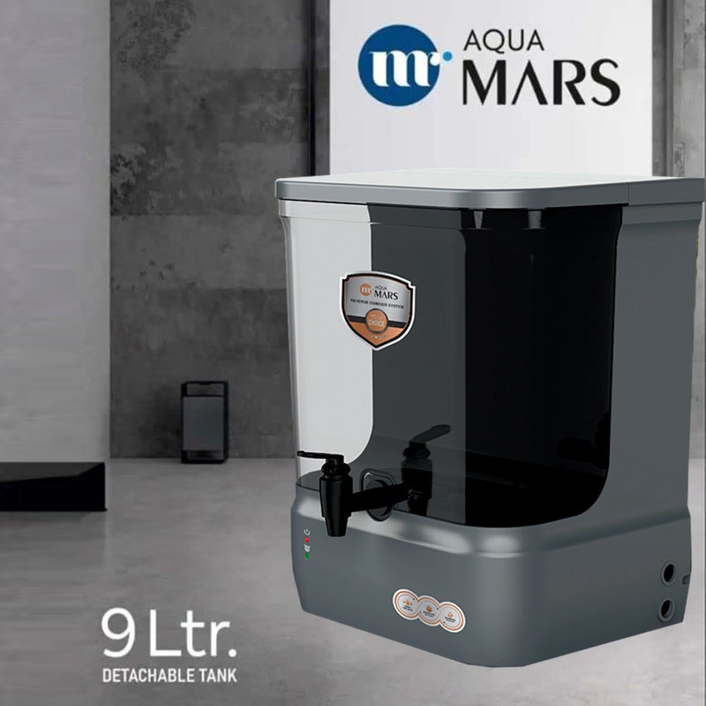 Aqua Mars RO+UV+TDS Water Purifier Premium Metallic Gray (9L)
