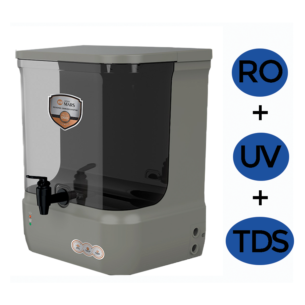 Aqua Mars RO+UV+TDS Water Purifier Premium Metallic Stone Badge (9L)