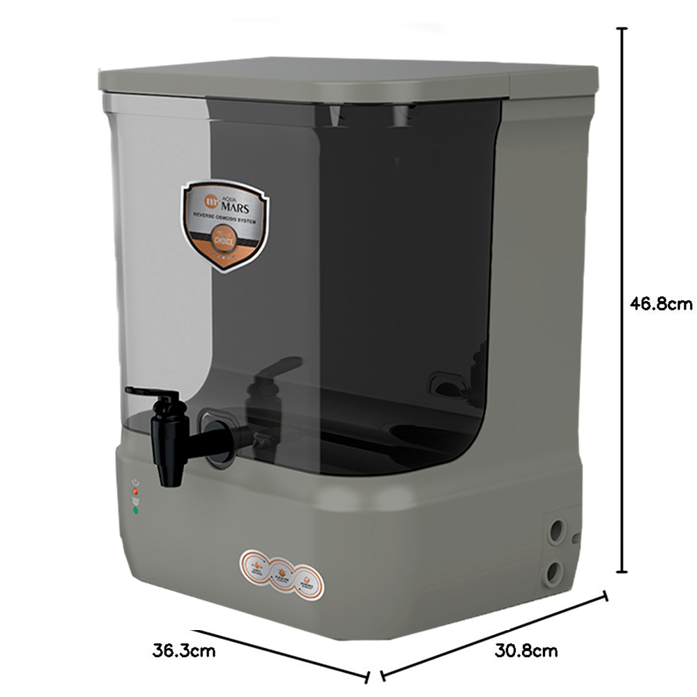 Aqua Mars RO+UV+TDS Water Purifier Premium Metallic Stone Badge (9L)