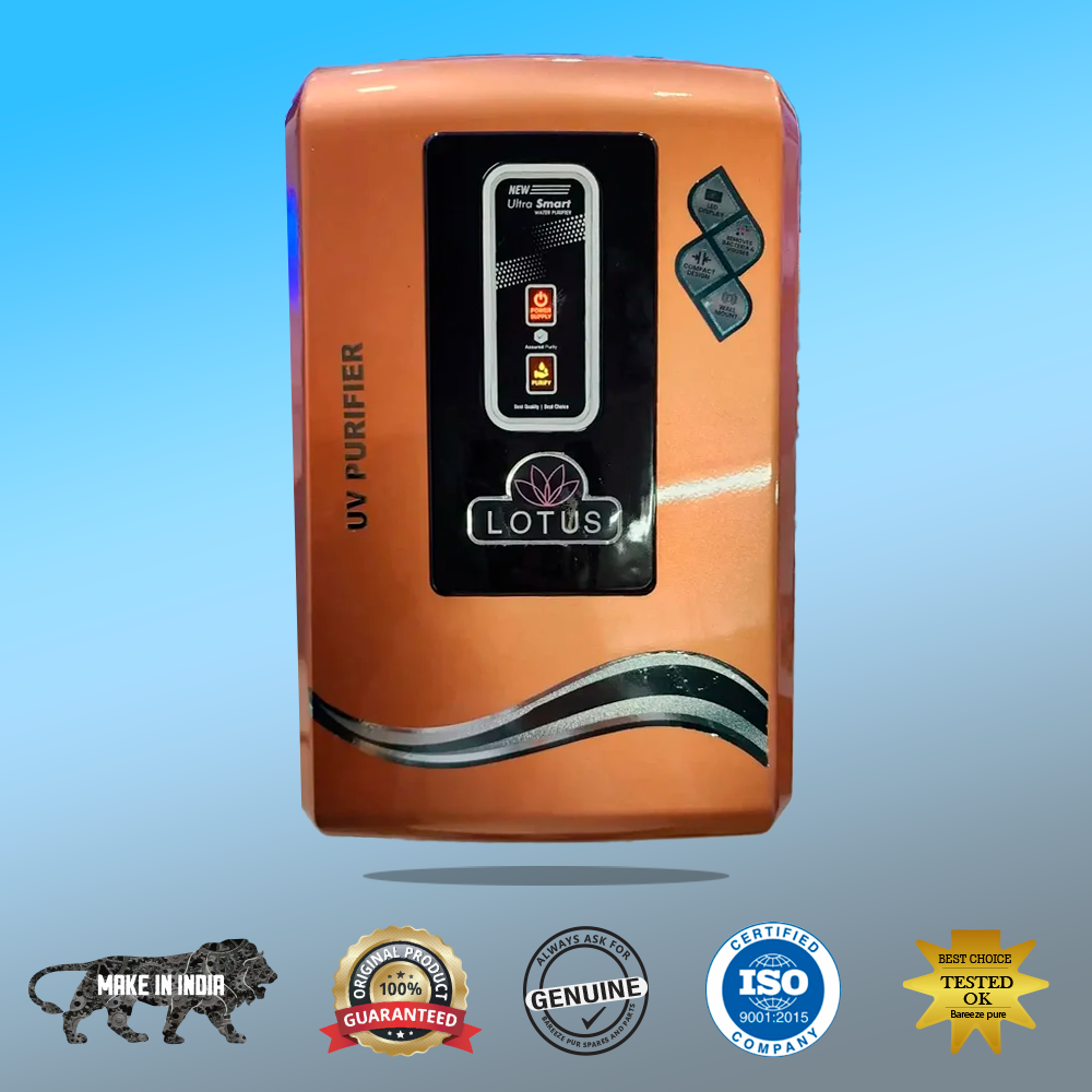 Aqua Product Lotus Water Purifier UV+Alkaline Premium Metallic Copper Suitable For Corporation Water Works upto 200tds Non-Storage Water Purifier