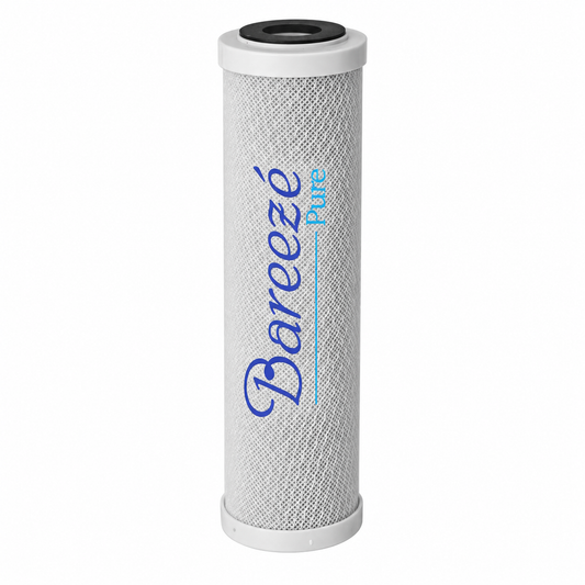 Bareeze Pure 10 Inch CTO Carbon Block Filter Cartridge for RO, Wall Mount & Under-Sink UTC Water Purifiers – Universal Fit with Alkaline Filtration