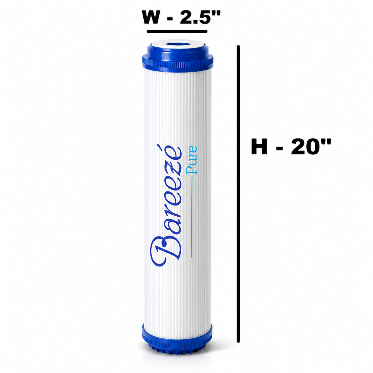 Bareeze Pure 20 Inch GAC Filter Cartridge for All 50 LPH Commercial RO Water Purifier Granular Activated Carbon