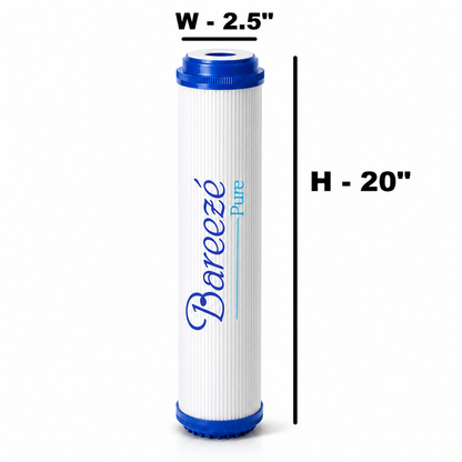 Bareeze Pure 20 Inch GAC Filter Cartridge for All 50 LPH Commercial RO Water Purifier Granular Activated Carbon