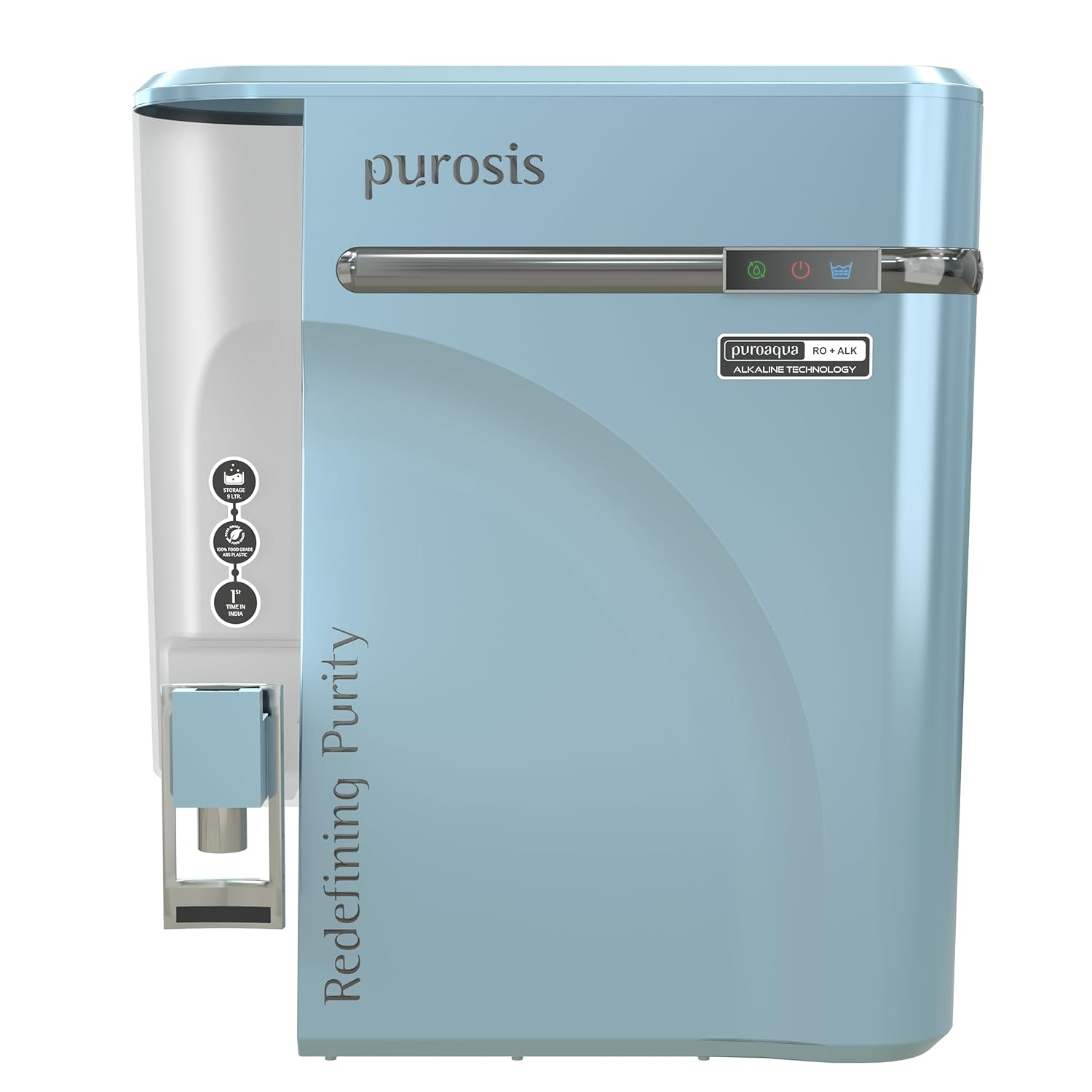 Purosis PUROAQUA 9 Ltr RO+UV+TDS+Alkaline Water Purifier Premium Metallic Ocean Blue Puroaqua 9 Ltr – buy online India | A...