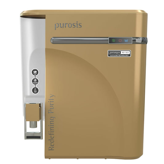 Purosis PUROAQUA 9 Ltr RO+UV+TDS+Alkaline Water Purifier Premium Metallic Spiritual Gold Puroaqua 9 Ltr – buy online India...