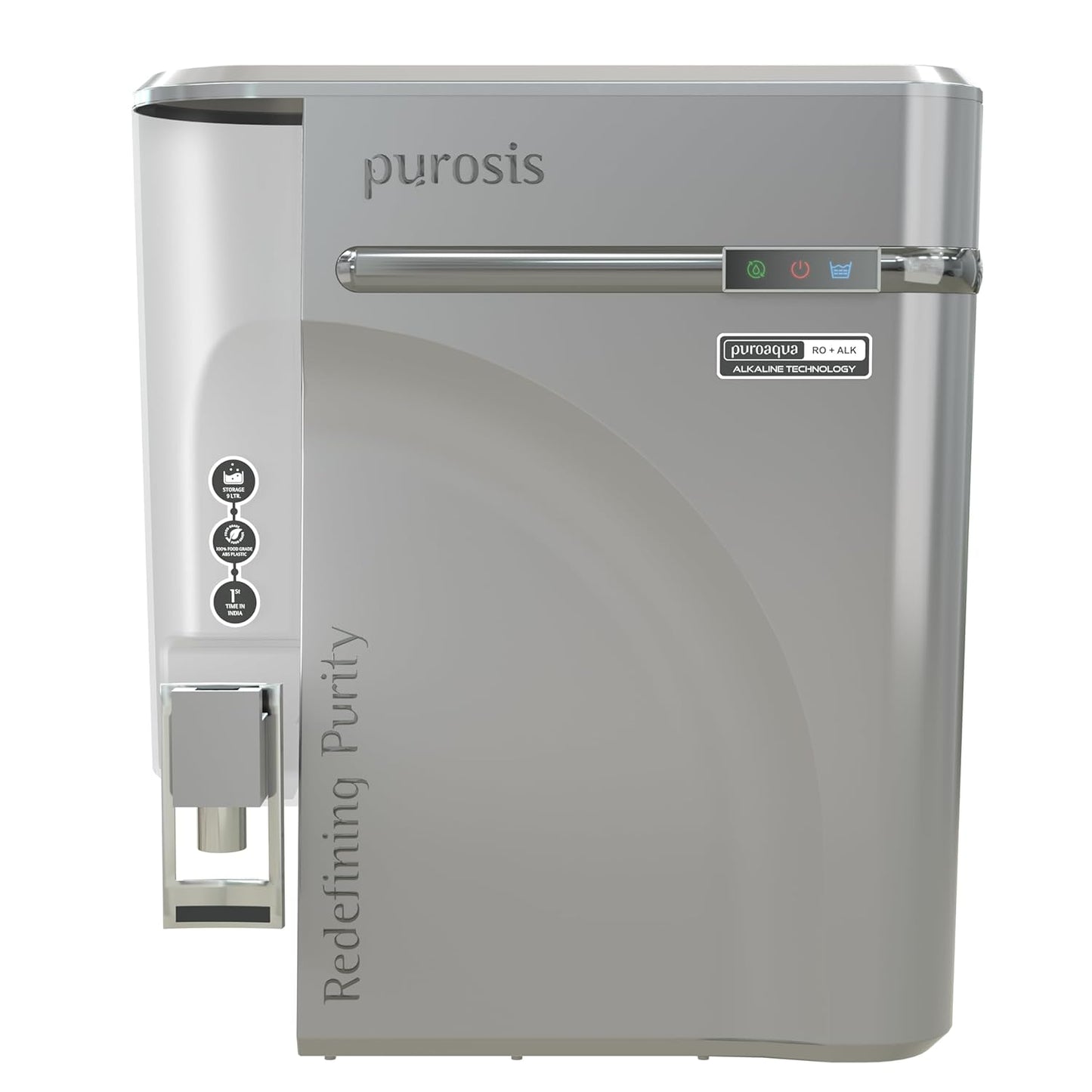 Purosis PUROAQUA 9 Ltr RO+UV+TDS+Alkaline Water Purifier Premium Metallic Premium Silver Puroaqua 9 Ltr – buy online India...