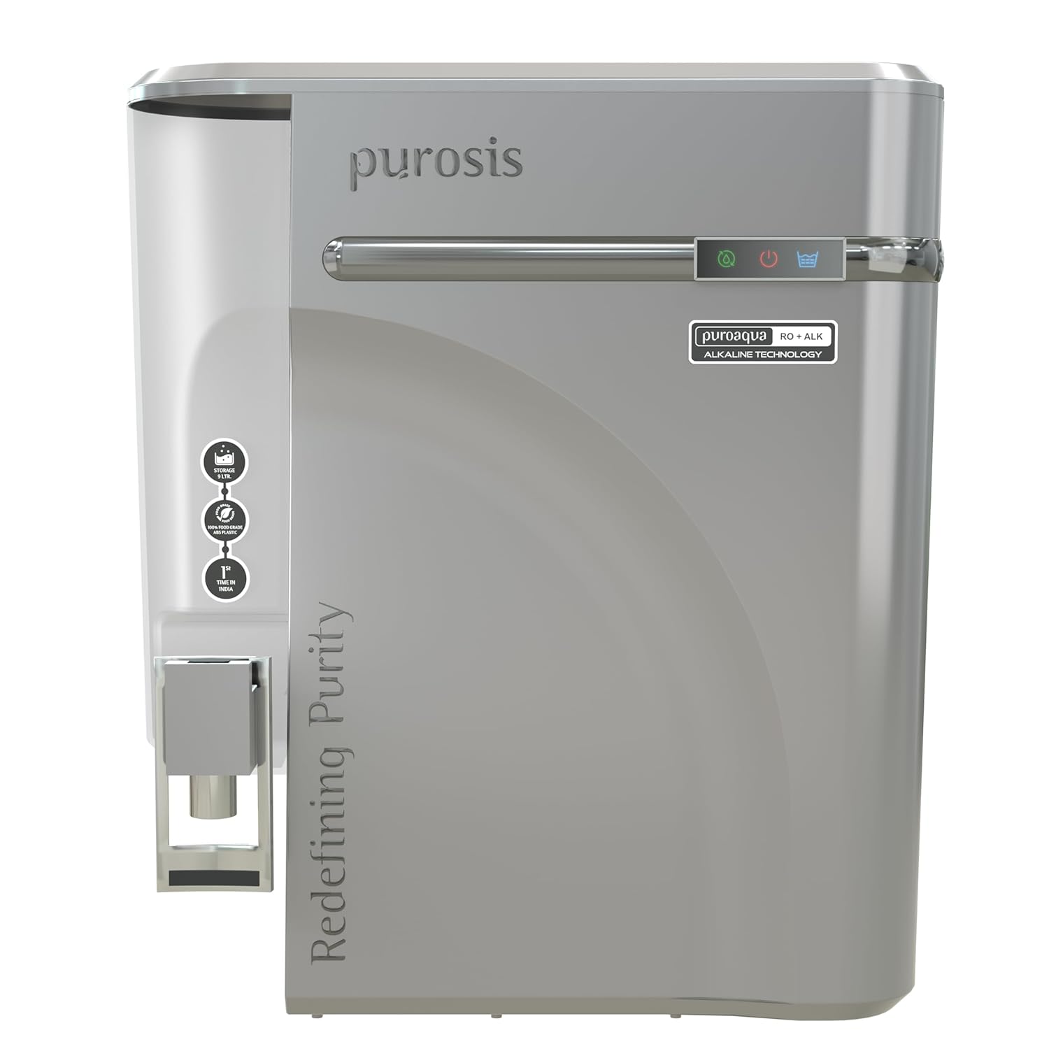 Purosis PUROAQUA 9 Ltr RO+UV+TDS+Alkaline Water Purifier Premium Metallic Premium Silver Puroaqua 9 Ltr – buy online India...