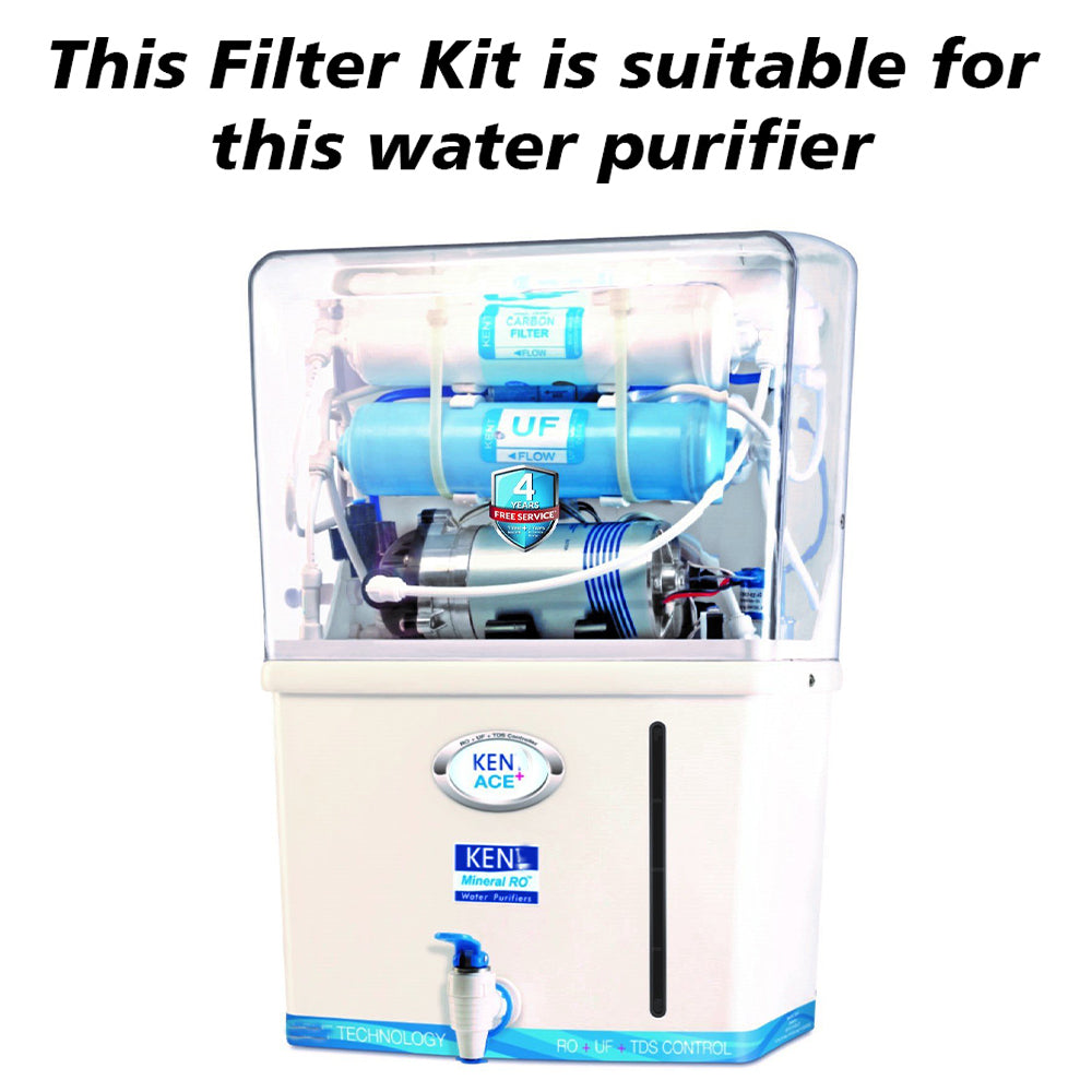 Bareeze Pure Compatible Filter Service Kit for Kent Ace+ RO+UF+TDS Water Purifier