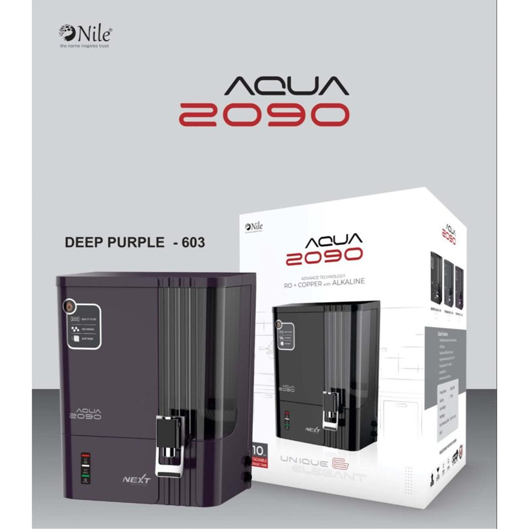 Aqua 2090 RO+UV+TDS+Alkaline+Copper Water Purifier (10L) – Premium Metallic Deep Purple