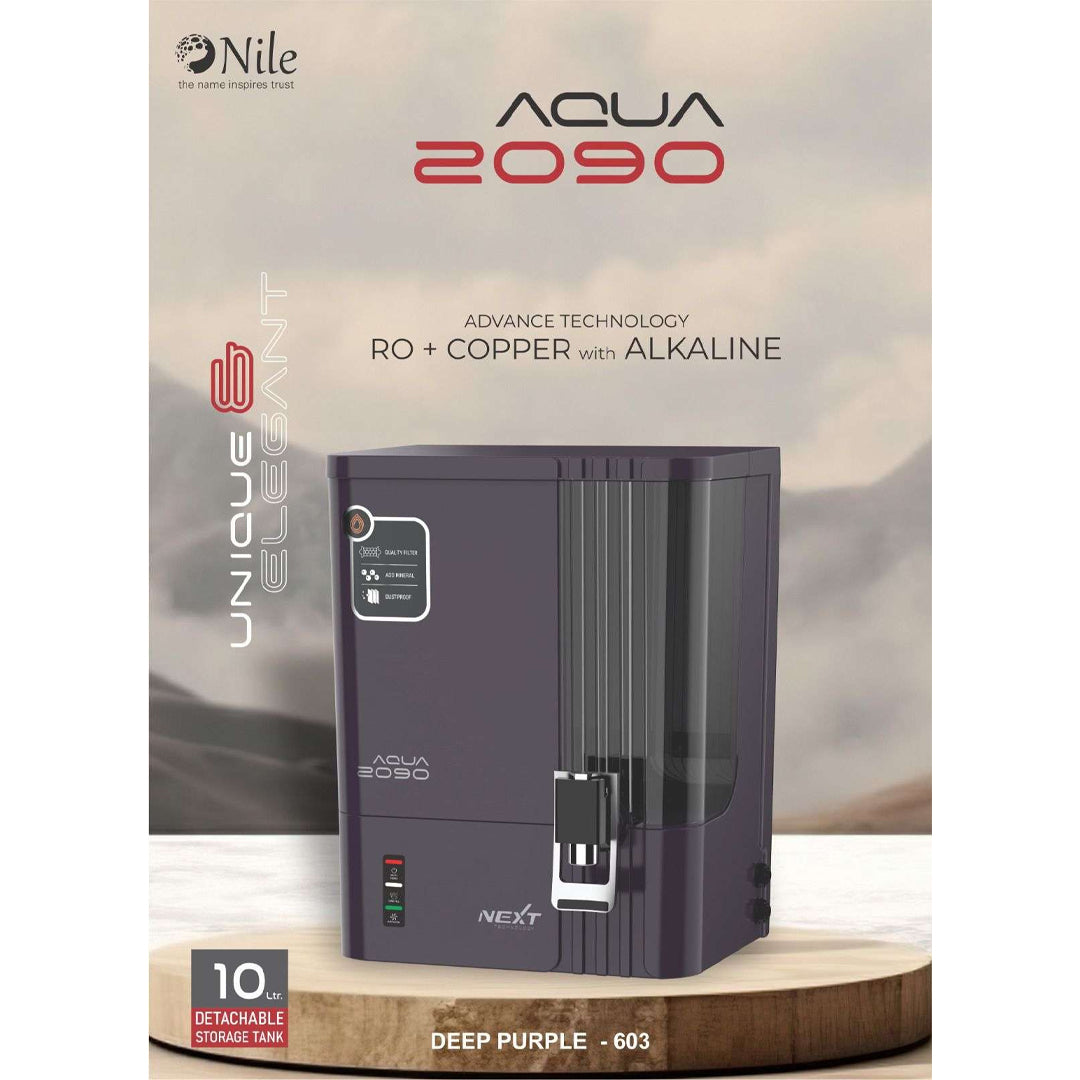 Aqua 2090 RO+UV+TDS+Alkaline+Copper Water Purifier (10L) – Premium Metallic Deep Purple