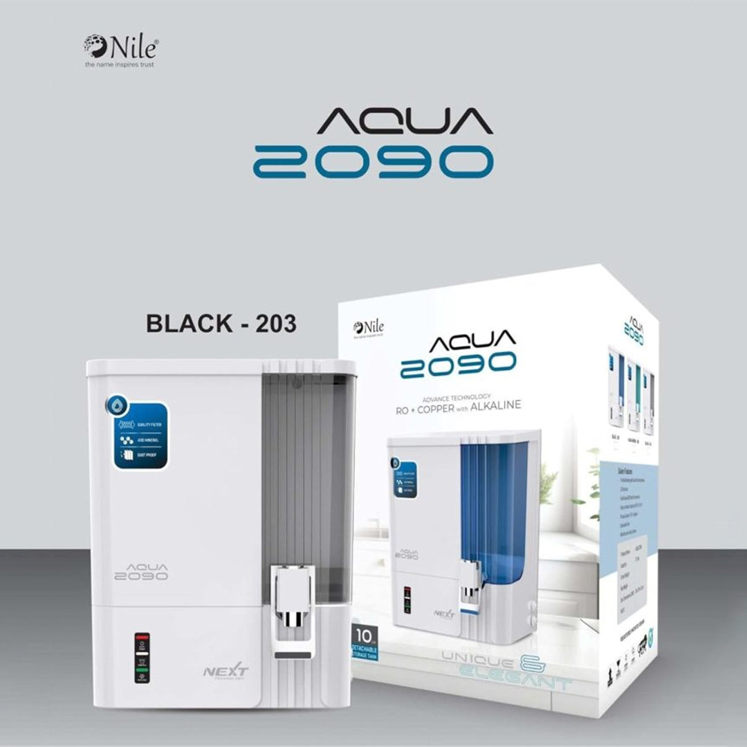 Aqua 2090 RO+UV+TDS+Alkaline+Copper Water Purifier (Premium Metallic White) - 10L