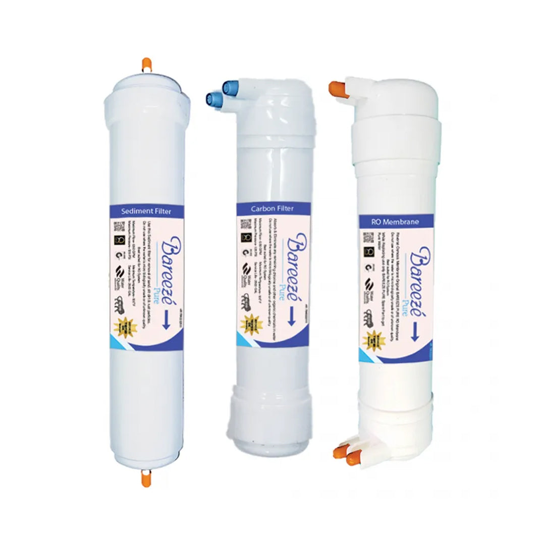 Bareeze Pure Filter Kit for Aquasure Smart Plus RO+UV+MTDS Water Purifier Complete Service Kit for One Year