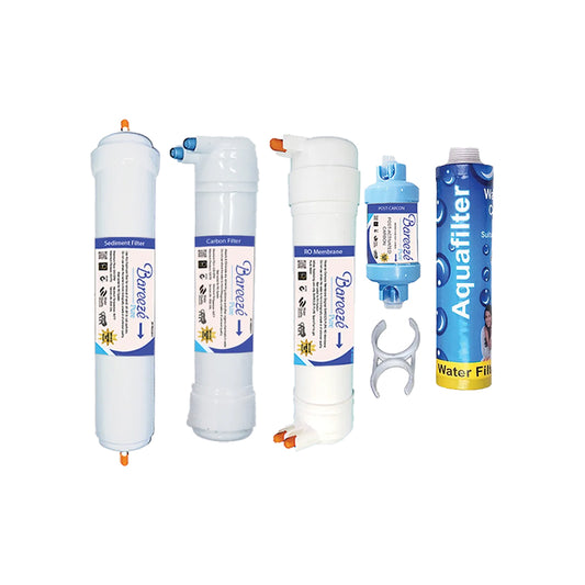 Bareeze Pure Filter Kit For Aquasure Splash RO+UV+MTDS Water Purifier One Year Full Service Kit