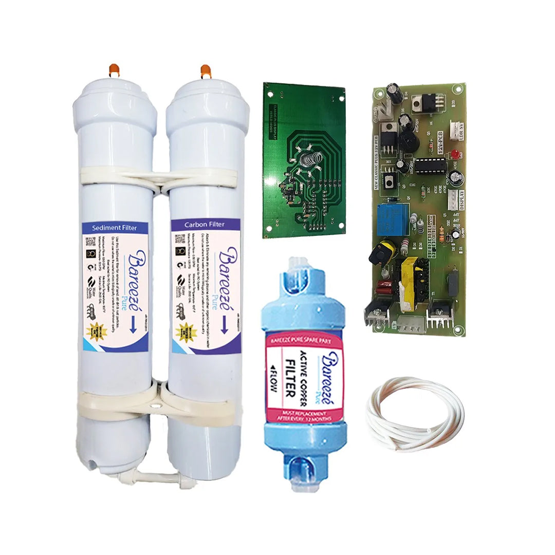 Bareeze Pure Filter Kit for Aquaguard Crystal NXT UV - Full Service Kit with Bypass PCB