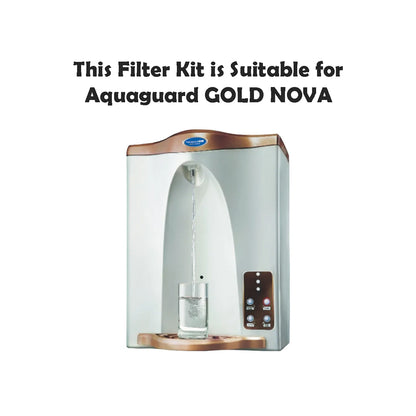 Bareeze Pure Filter Kit for Aquaguard Gold Nova Water Purifier Carbon Block and Threaded PP Filter Prefilter Cartridge for Aquaguard Gold Nova