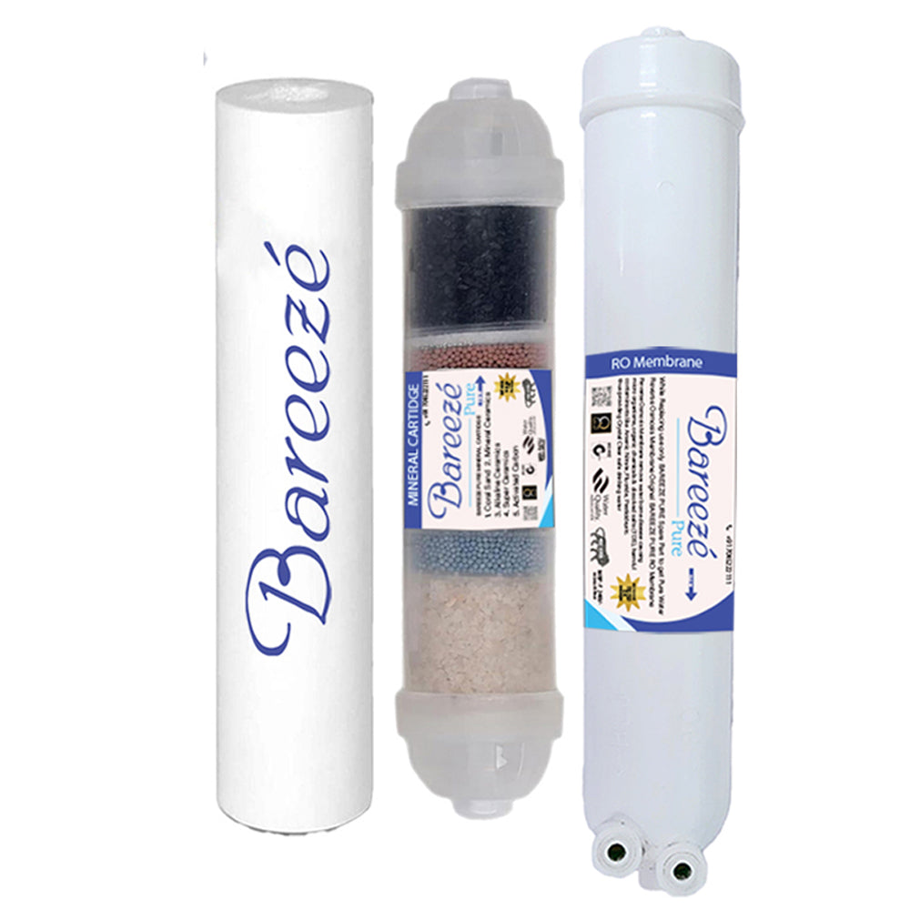 Bareeze Pure Compatible Filter Service Kit for Bluestar Aristo RO+UF+Copper Water Purifier