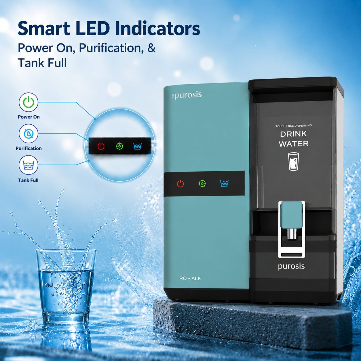 Finpure 9 Ltr RO+Alkaline+TDS Water Purifier Premium Metallic Ocean Blue – buy online India | AquaProduct.in