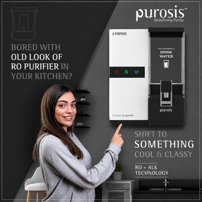 Finpure 9 Ltr RO+Alkaline+TDS Water Purifier Premium Metallic White – buy online India | AquaProduct.in