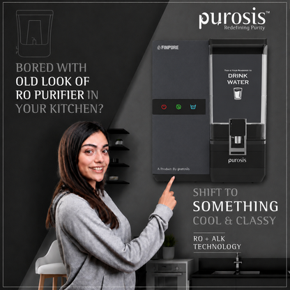 Finpure 9 Ltr RO+Alkaline+TDS Water Purifier Premium Metallic Metallic Grey – buy online India | AquaProduct.in