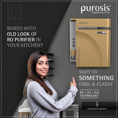 Purosis PUROAQUA 9 Ltr RO+UV+TDS+Alkaline Water Purifier Premium Metallic Spiritual Gold Puroaqua 9 Ltr – buy online India...