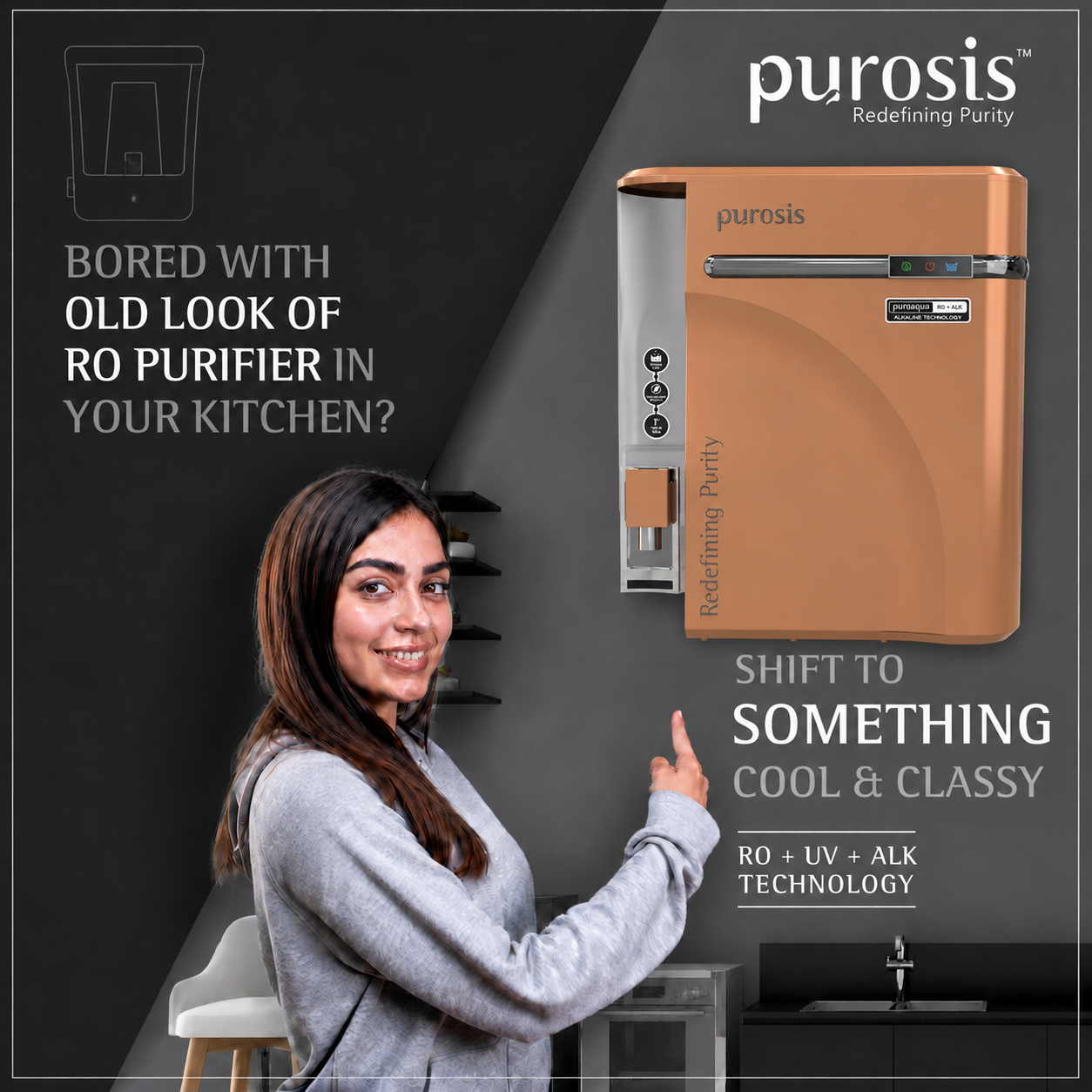 Purosis PUROAQUA 9 Ltr RO+UV+TDS+Alkaline Water Purifier Premium Metallic Copper Gold Puroaqua 9 Ltr – buy online India | ...