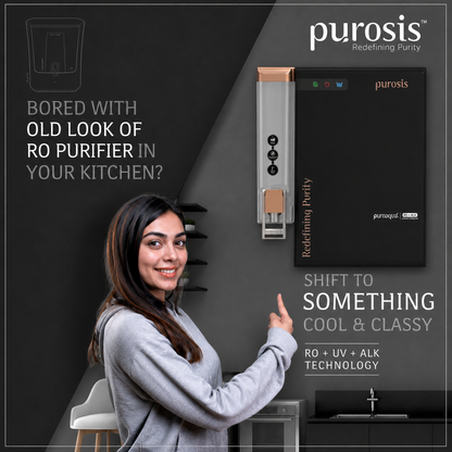 Purosis Puroaqua Plus RO+UV+TDS+Alkaline Water Purifier 14 Ltr Premium Metallic Matt Black Puroaqua Plus Water Purifier – ...