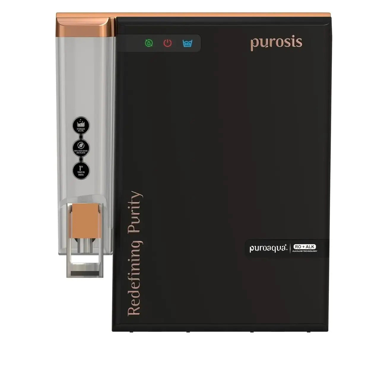 Purosis Puroaqua Plus RO+UV+TDS+Alkaline Water Purifier 14 Ltr Premium Metallic Matt Black Puroaqua Plus Water Purifier – ...