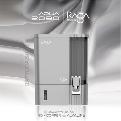 Aqua 2090 Raga Series RO+UV+TDS+Alkaline+Copper Water Purifier – Premium Metallic Daytona Silver