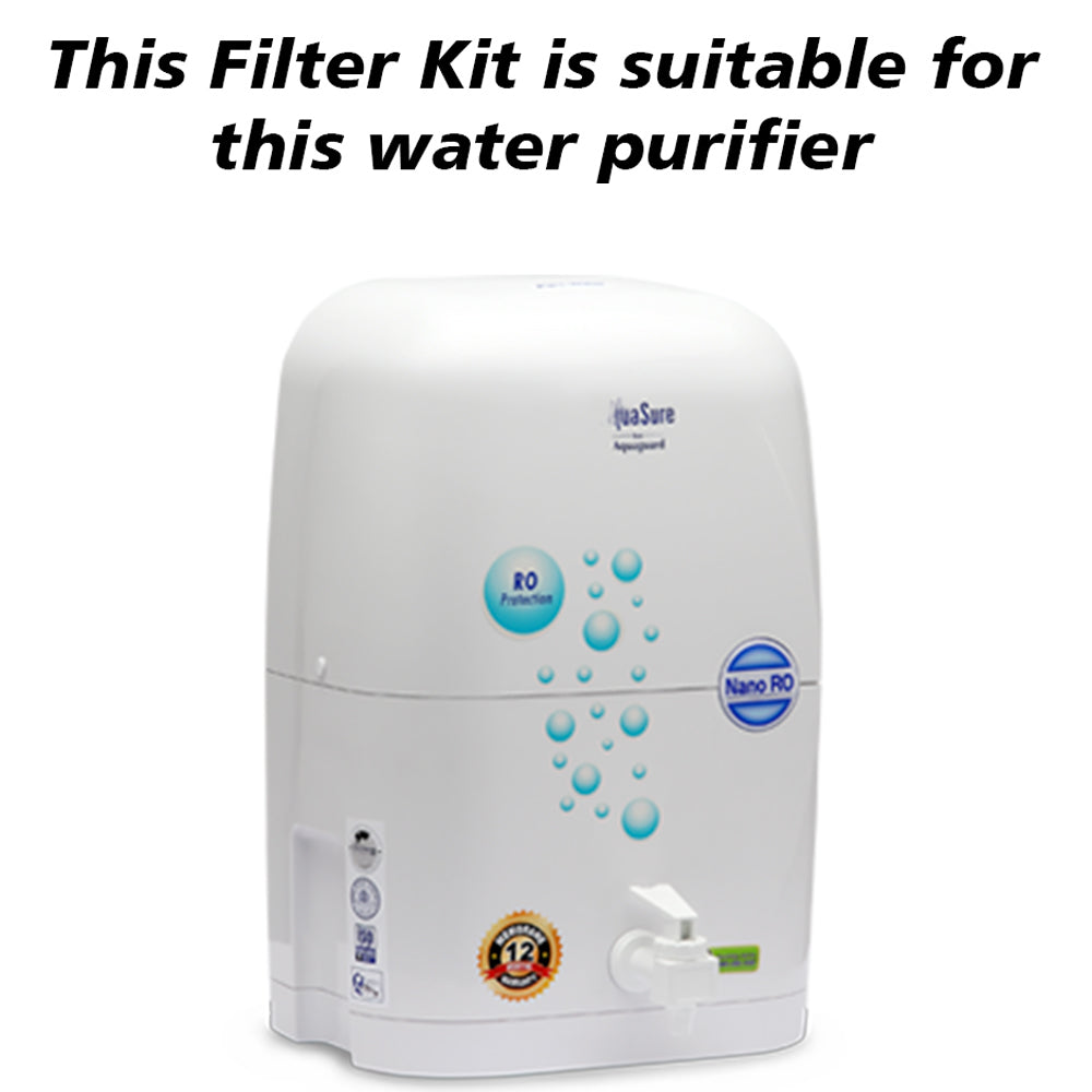 Bareeze Pure Service Filter Kit Compatible with Aquaguard Aquasure Nano RO Water Purifier