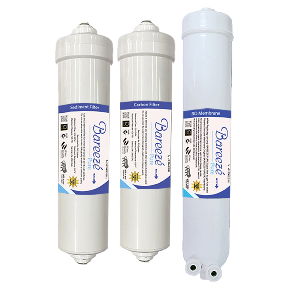 Bareeze Pure Compatible Filter Service Kit for Bluestar Excella RO+UV+UF+Copper Water Purifier