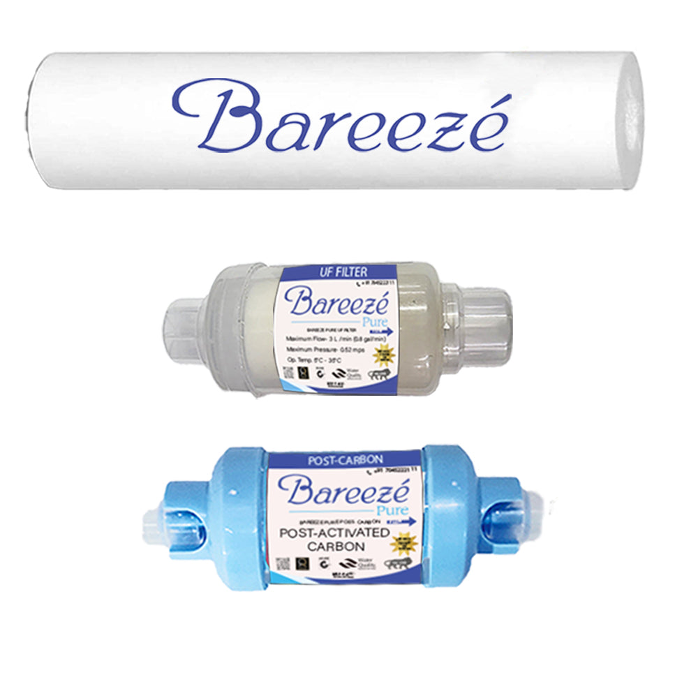 Bareeze Pure Service Filter Kit Compatible with Kent Supreme RO+UV+UF Water Purifier